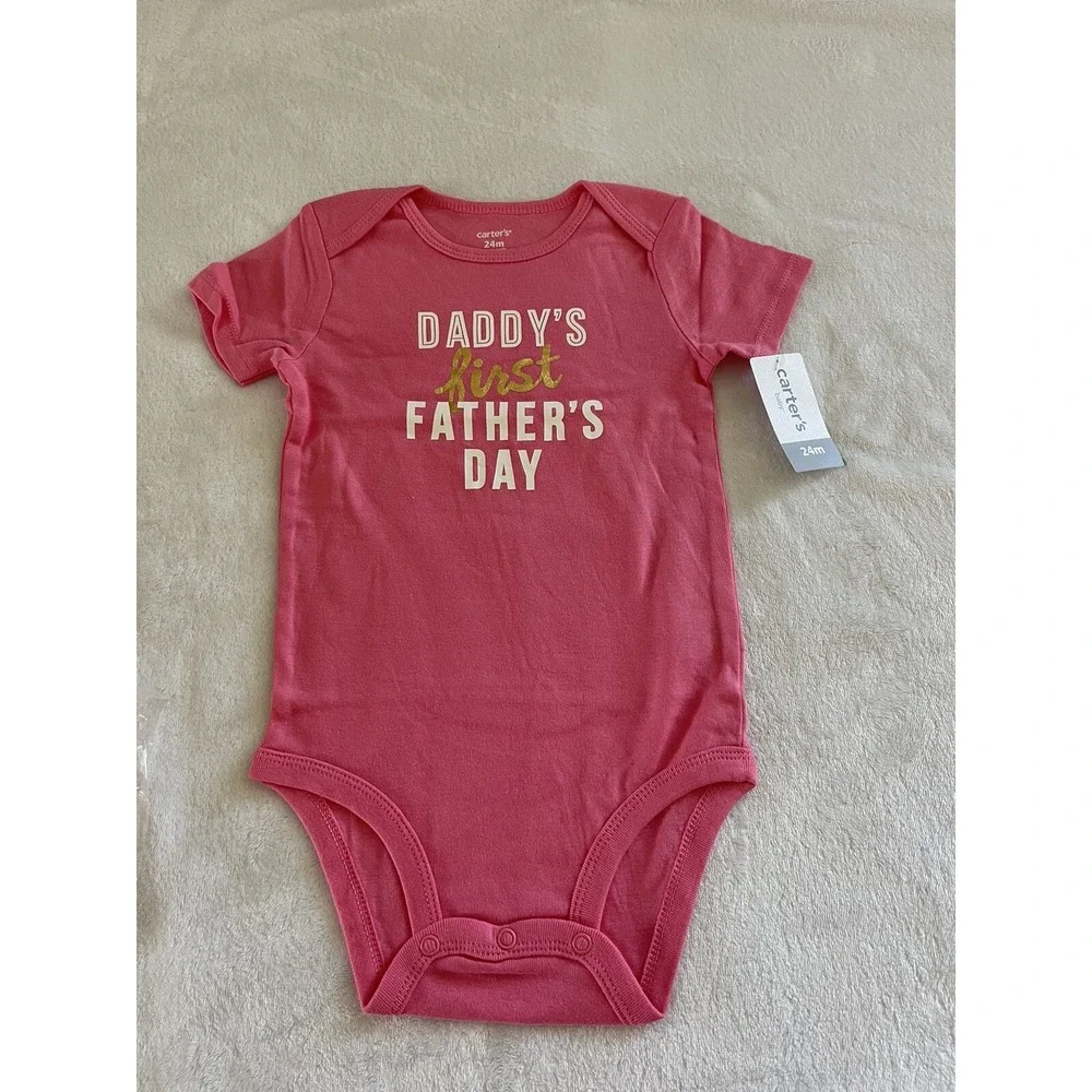 Carter's Baby Girls First Father's Day‎ Collectible 18 Months Bodysuit Pink
